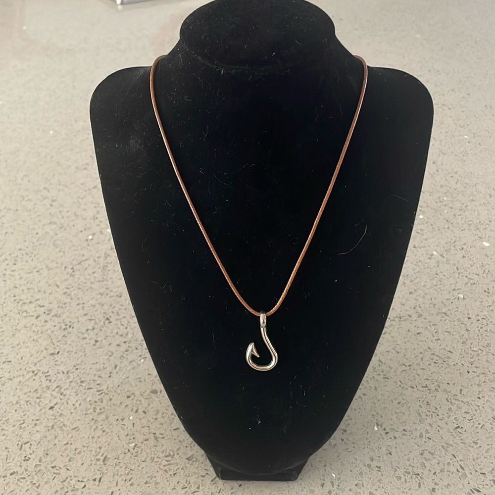 Silver Hook Pendant Necklace